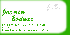 jazmin bodnar business card